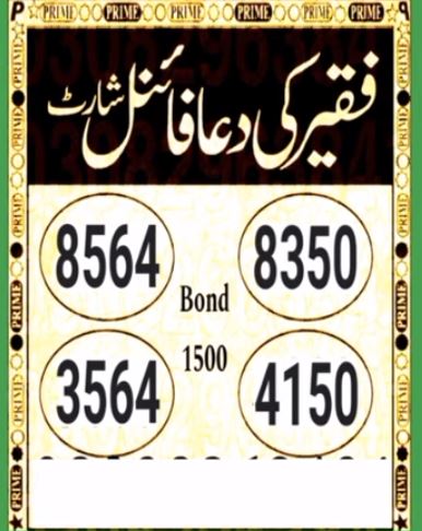 King Prize Bond Guess Paper for 1500 Bond Lahore 15.02.2024